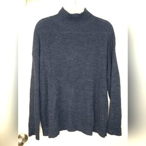 J. McLaughlin Blue Mock Neck Long Sleeve Knit Sweater